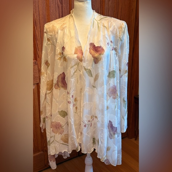 NWT Jeffrey & Dara Dress Womens 8 Evenings by Tom Barra Ivory Lace Sheer Lined - Picture 9 of 16